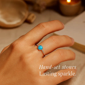 925 Sterling Silver Blue Opal Ring