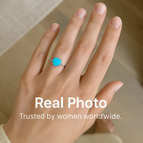 925 Sterling Silver Blue Opal Ring