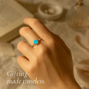 925 Sterling Silver Blue Opal Ring