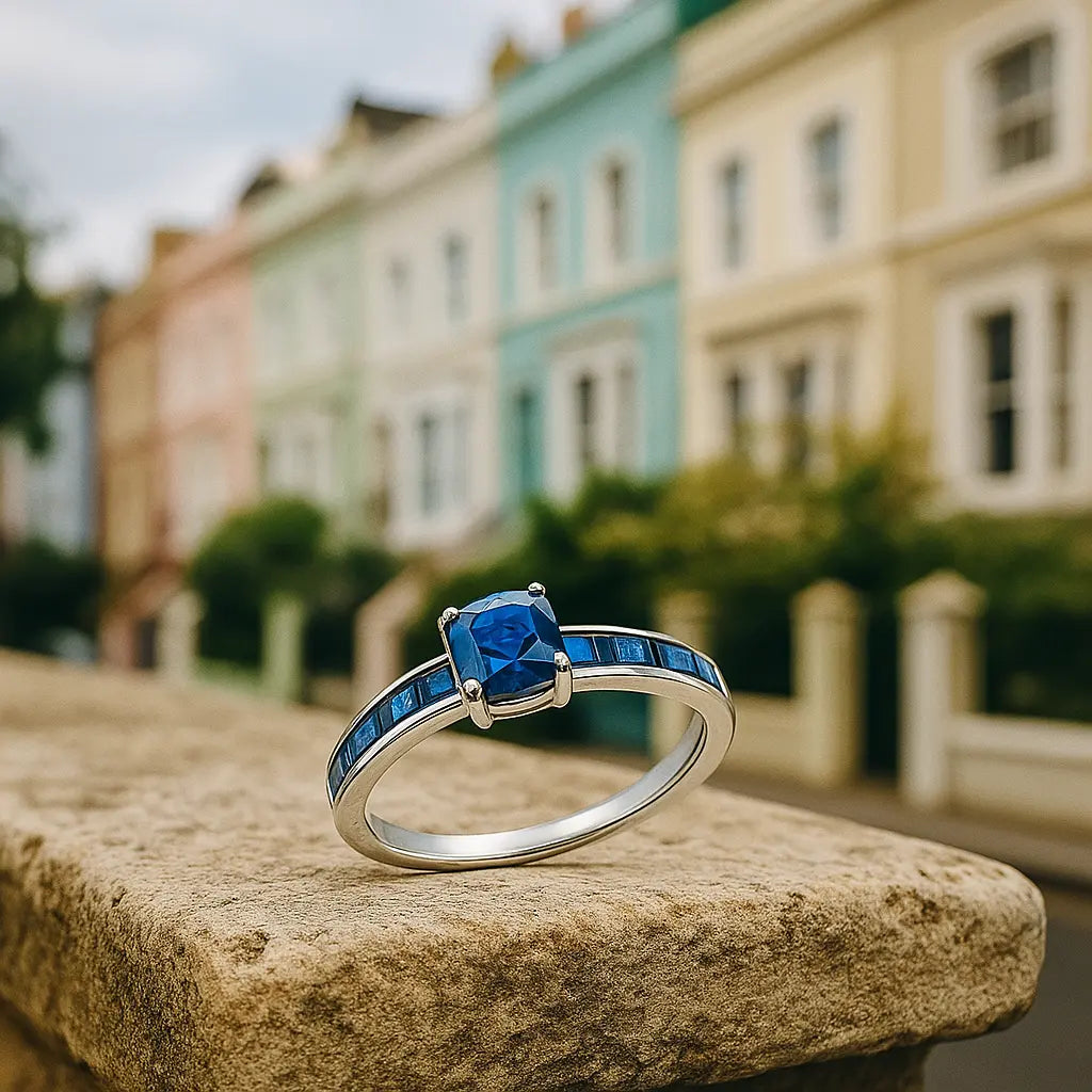 925 Sterling Silver Blue Sapphire Ring