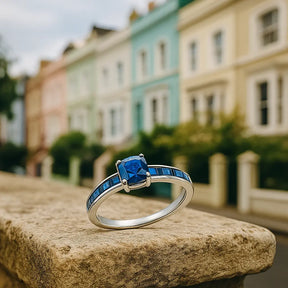 925 Sterling Silver Blue Sapphire Ring