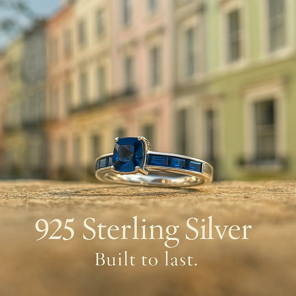 925 Sterling Silver Blue Sapphire Ring