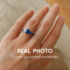 925 Sterling Silver Blue Sapphire Ring