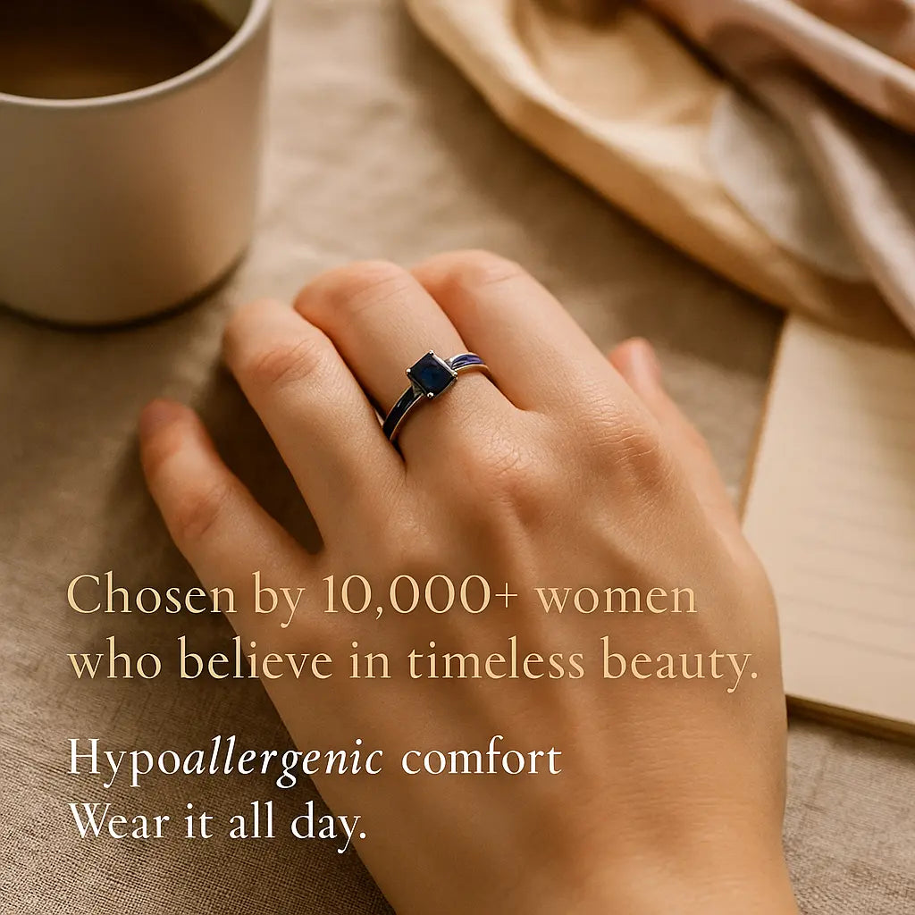 925 Sterling Silver Blue Sapphire Ring