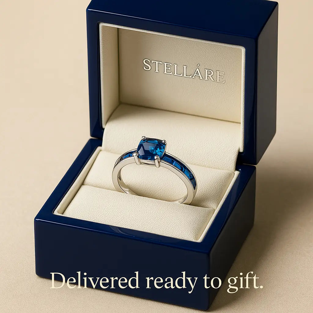 925 Sterling Silver Blue Sapphire Ring