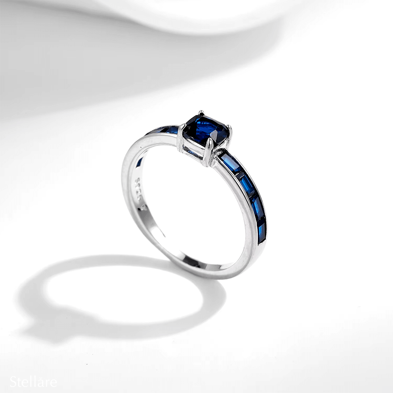 925 Sterling Silver Blue Sapphire Ring