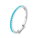 925 Sterling Silver Blue Set Ring