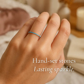 925 Sterling Silver Blue Set Ring