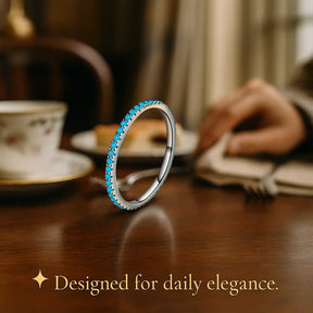 925 Sterling Silver Blue Set Ring
