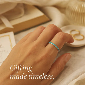 925 Sterling Silver Blue Set Ring