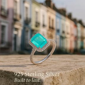 925 Sterling Silver Blue Tourmaline Ring