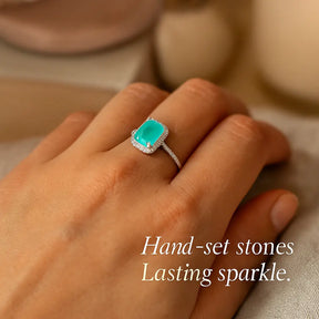 925 Sterling Silver Blue Tourmaline Ring