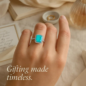 925 Sterling Silver Blue Tourmaline Ring