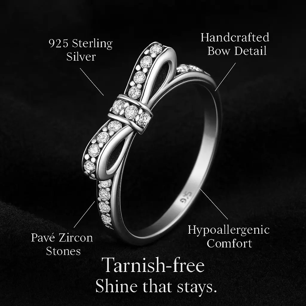 925 Sterling Silver Bow Ring
