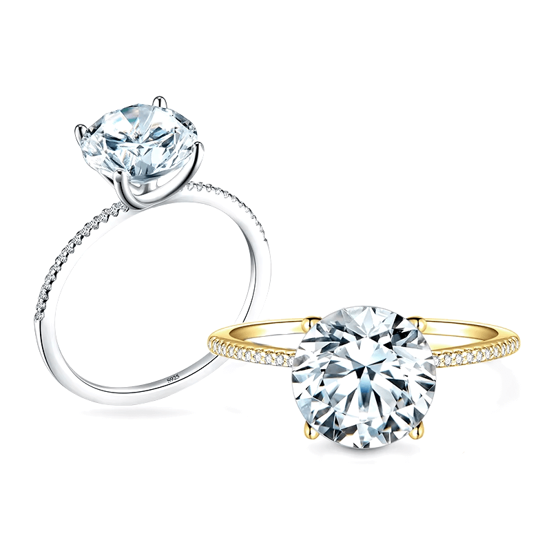 “Sterling silver solitaire ring with brilliant-cut zirconia – classic promise or engagement style for elegant occasions”
