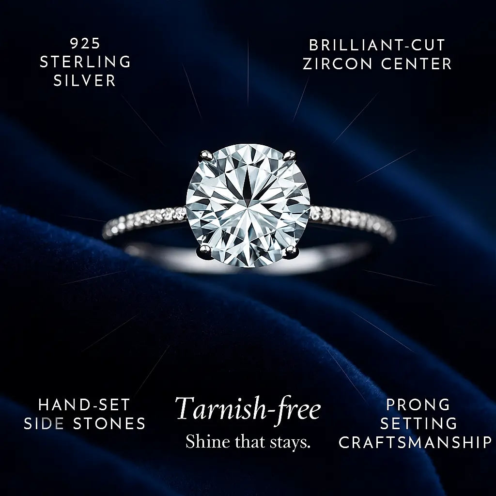 925 Sterling Silver Brilliant Stone Ring