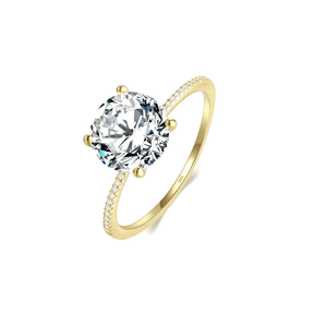 “Sterling silver solitaire ring with brilliant-cut zirconia – classic promise or engagement style for elegant occasions”