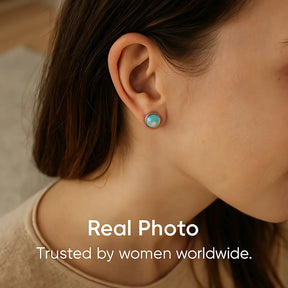 925 Sterling Silver Celestial Serenity Earrings with Blue Stone