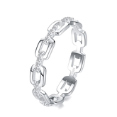 Sterling silver chain-style ring – bold and modern jewellery design with statement appeal
