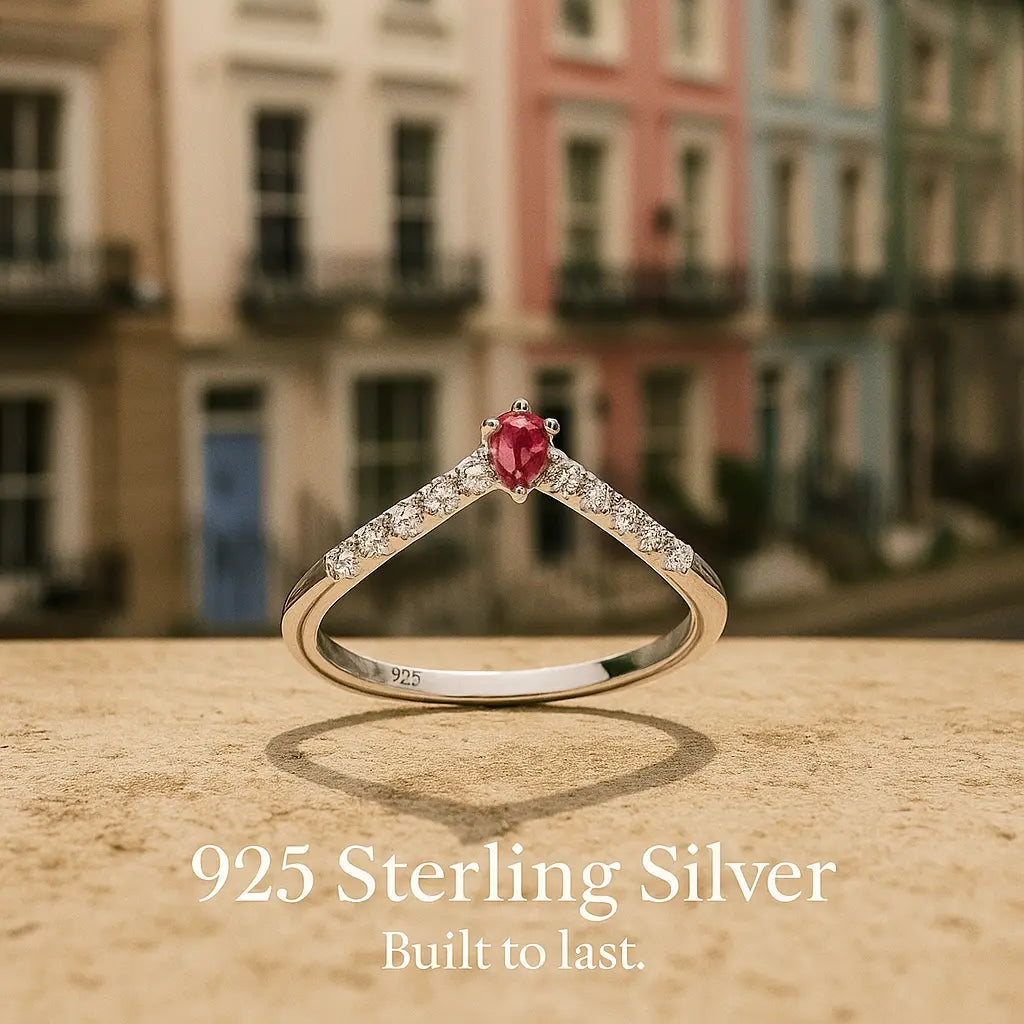 925 Sterling Silver Colorful Chevron Ring