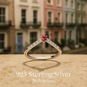 925 Sterling Silver Colorful Chevron Ring
