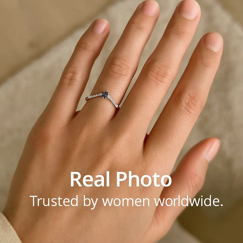 925 Sterling Silver Colorful Chevron Ring