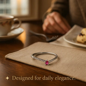 925 Sterling Silver Colorful Chevron Ring