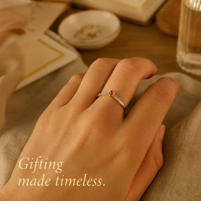 925 Sterling Silver Colorful Chevron Ring