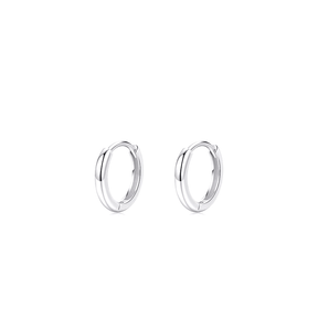 Sterling silver polished hoop earrings in various sizes – timeless, lightweight and versatile set for everyday elegance