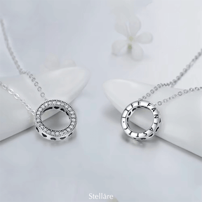 Sterling silver circle of love necklace – elegant symbol of unity and timeless design with subtle sparkle