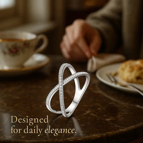 925 Sterling Silver Criss-Cross Ring