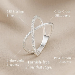 925 Sterling Silver Criss-Cross Ring