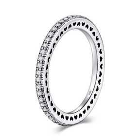 925 Sterling Silver Cut-Out Hearts Ring
