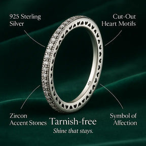 925 Sterling Silver Cut-Out Hearts Ring