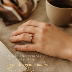 925 Sterling Silver Double Stone Ring