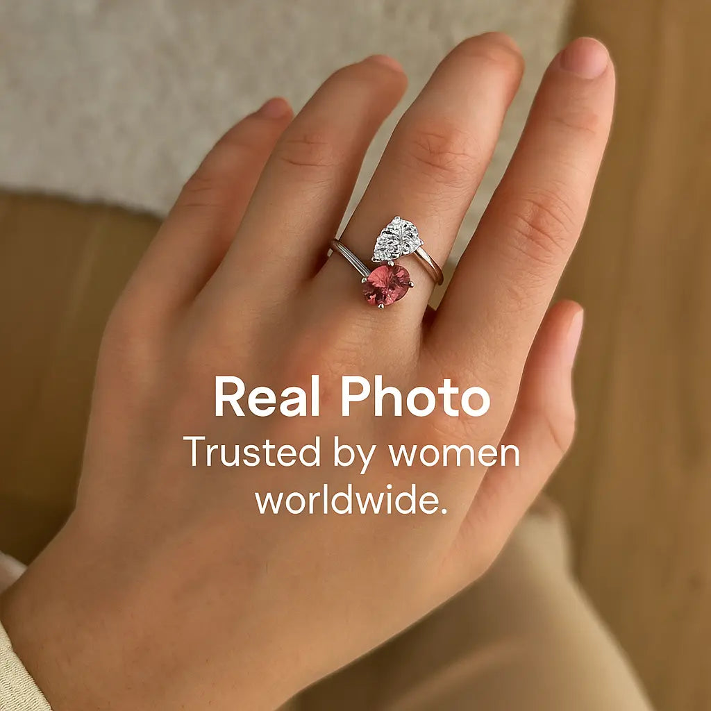 925 Sterling Silver Dual Stone Ring