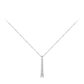 Sterling silver Y-shaped drop necklace – elegant and minimalist pendant with vertical shine for refined style