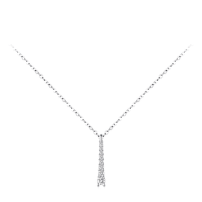Sterling silver Y-shaped drop necklace – elegant and minimalist pendant with vertical shine for refined style