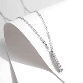 Sterling silver Y-shaped drop necklace – elegant and minimalist pendant with vertical shine for refined style