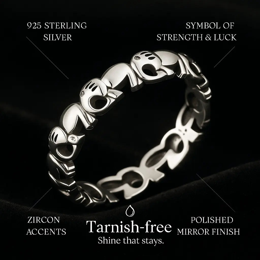 925 Sterling Silver Elephant Ring