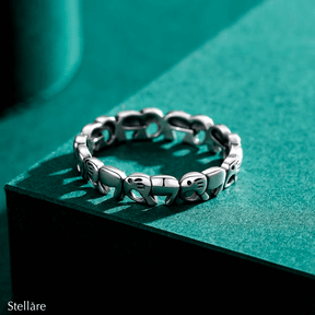 “Sterling silver ring with elephant design – lucky animal motif band for women, symbolic and elegant”