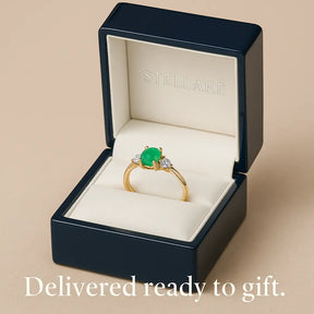 925 Sterling Silver Emerald Ring Set