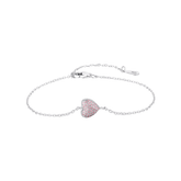 Sterling silver bracelet with pink heart charm – delicate and romantic design perfect for gifting or daily wear