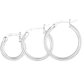 Sterling silver hoop earrings in multiple sizes – minimalist, polished and versatile for timeless everyday wear