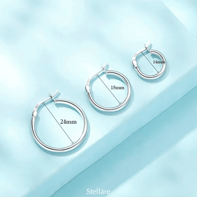 Sterling silver hoop earrings in multiple sizes – minimalist, polished and versatile for timeless everyday wear
