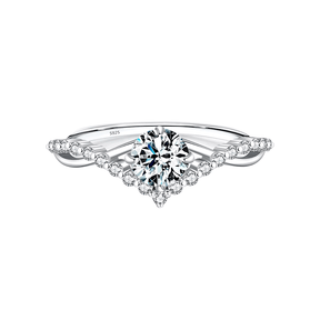 Sterling silver eternity ring with sparkling zirconia cluster – timeless and elegant band for special occasions or gifting