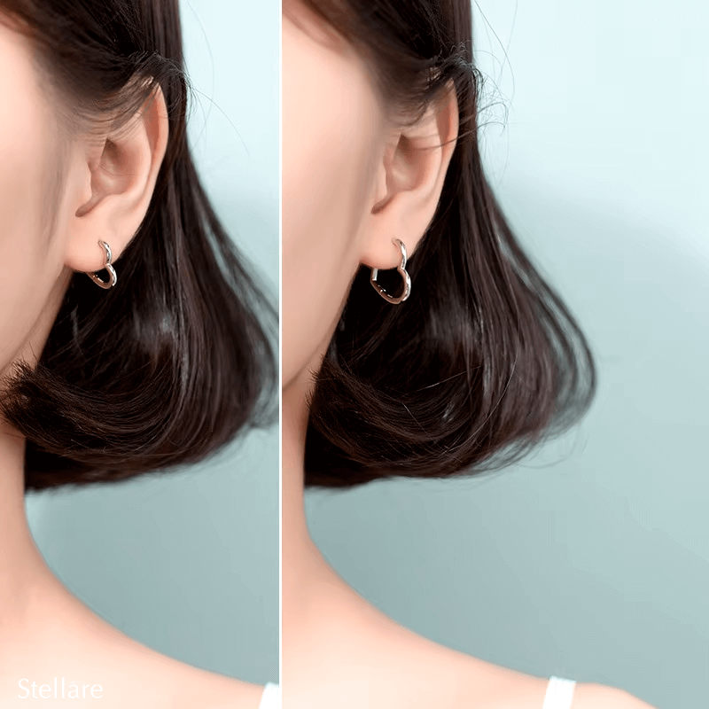 Sterling silver open-heart hoop earrings in three sizes – romantic and minimalist design for daily wear or gifting