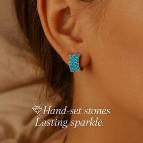 Geometric Turquoise 925 Silver Earrings