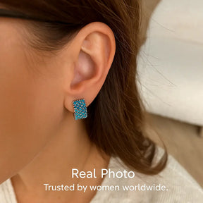Geometric Turquoise 925 Silver Earrings