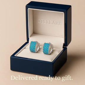Geometric Turquoise 925 Silver Earrings